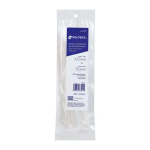 48981 / CIN-12020 Volteck Bolsa c/10 cinchos plásticos 120 lb, 200 x 7.5 mm, naturales