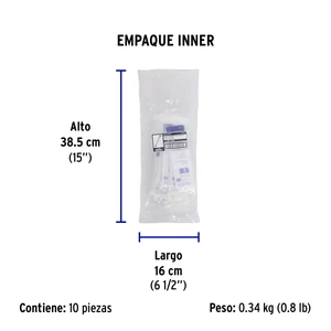 Volteck Bolsa c/10 cinchos plásticos 120 lb, 200 x 7.5 mm, naturales
