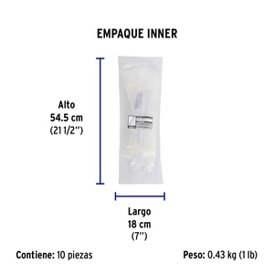 Volteck Bolsa c/10 cinchos plásticos 120 lb, 300 x 7.5 mm, naturales