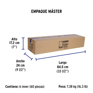 Volteck Bolsa c/10 cinchos plásticos 120 lb, 750 x 7.5 mm, naturales