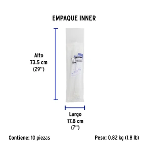 Volteck Bolsa con 10 cinchos plásticos 175 lb, 450x9 mm, naturales
