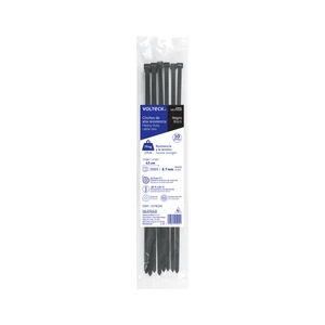 Bolsa con 10 cinchos plásticos 175 lb, 450 x 9 mm, negros