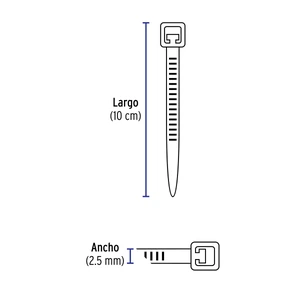 Volteck Bolsa con 100 cinchos plásticos 18 lb, 100x2.5 mm, negros