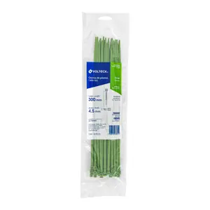 Volteck Bolsa con 50 cinchos plásticos 50 lb, 300 x 4.5 mm, verdes