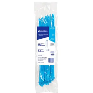 Volteck Bolsa con 50 cinchos plásticos 50 lb, 300 x 4.5 mm, azules
