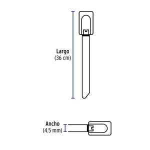 Bolsa con 10 cinchos de 36 cm,acero inoxidable,99 lb,VOLTECK