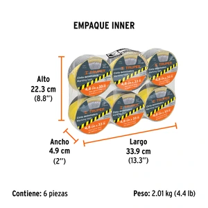 Rollo de 33 m de cinta delimitadora amarilla / negro, Truper