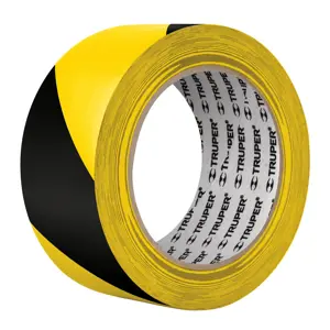 Rollo de 33 m de cinta delimitadora amarilla / negro, Truper