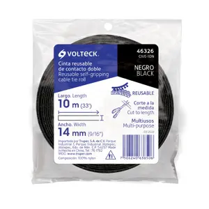 46326 / CIVE-10N Rollo de 10 m de cinta reusable de contacto doble, Volteck