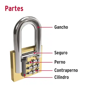 Hermex Blíster con 2 candados de latón de 25mm con gancho corto