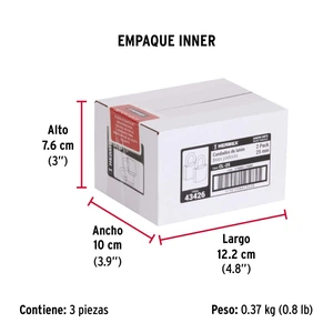 Hermex Blíster con 2 candados de latón de 25mm con gancho corto