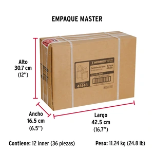 Hermex Blíster con 2 candados de latón de 40mm con gancho corto