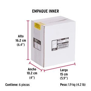 Candado de latón 50 mm llave tetra en blíster, Hermex Basic