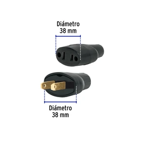 Clavija y contacto de hule, bolsa con 2 pzas, Volteck