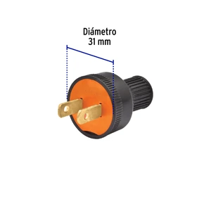 2 Clavijas no polarizadas redondas de PVC, Volteck