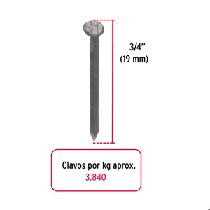 Fiero Bolsa con 1 kg de clavos alfilerillos de 3/4