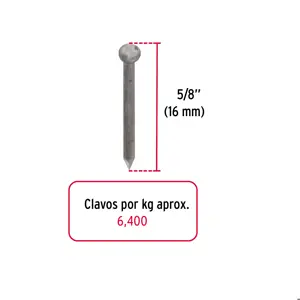 Fiero Bolsa con 1 kg de clavos alfilerillos de 5/8