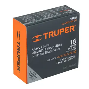 Caja con 2500 clavos calibre 16, 30 mm para CLNE-16, Truper