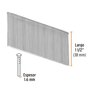 Caja con 2500 clavos calibre 16, 38 mm para CLNE-16, Truper