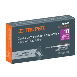 Caja con 5000 clavos calibre 18, 10 mm para CLNE-18, Truper