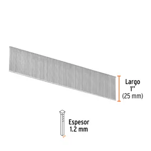 Caja con 5000 clavos calibre 18, 25 mm para CLNE-18, Truper