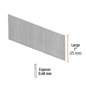 Caja con 10000 clavos calibre 23, 25 mm para CLNE-23, Truper