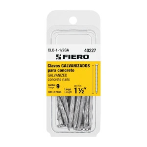40227 / CLC-1-1/2GA Blíster con 20 clavos galvanizados p/concreto 1-1/2', Fiero
