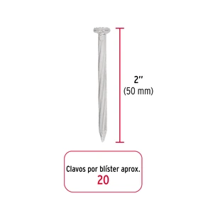 Blíster con 20 clavos galvanizados para concreto 2