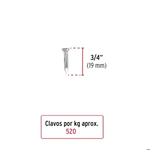 Fiero Bolsa con 1 kg de clavos para concreto galvanizados 3/4