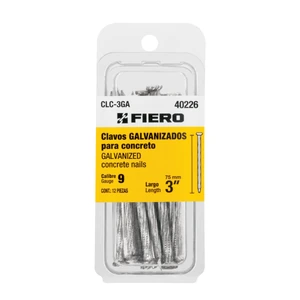40226 / CLC-3GA Blíster con 12 clavos galvanizados para concreto 3', Fiero