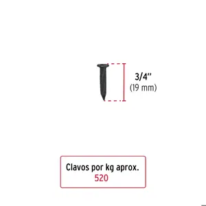 Kilo de clavos para concreto 3/4