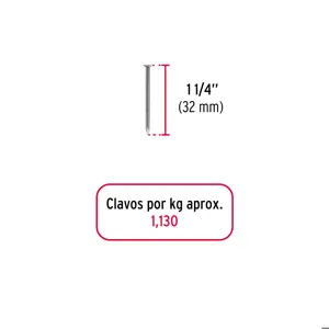 Bolsa con 1 kg de clavo estándar 1-1/4
