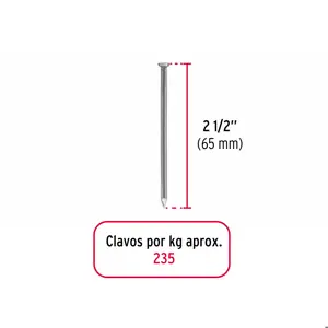 Bolsa con 1 kg de clavo estándar 2-1/2