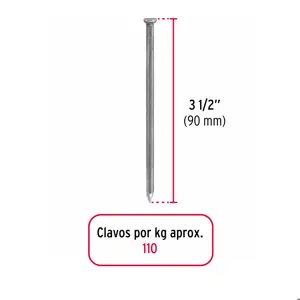 Bolsa con 1 kg de clavo estándar 3-1/2