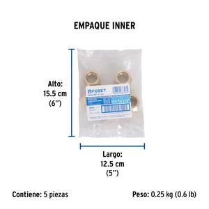 Reducción bushing de latón, 3/4