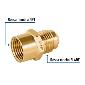 Niple campana de latón de 3/8