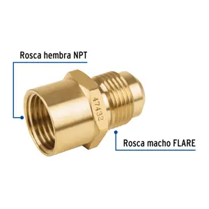 Niple campana de latón de 1/2