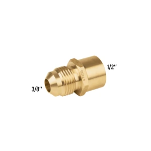 Conector flare soldable de latón, 3/8