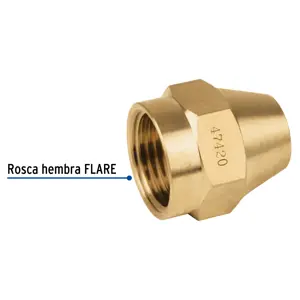 Tuerca cónica de latón 1/2