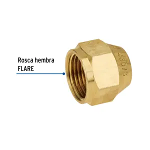 Tuerca cónica reducida de latón 1/2