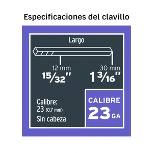 Clavadora neumática, profesional, calibre 23, Truper