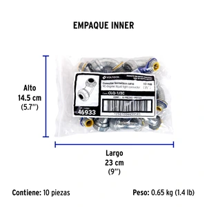 Conector curvo de 1/2