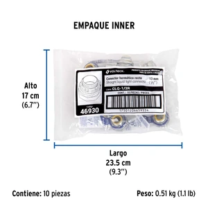 Conector recto 1/2
