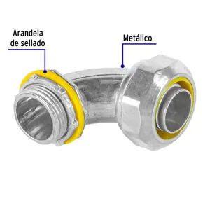 Conector curvo de 3/4