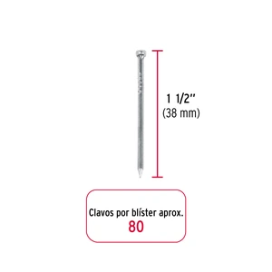 Blíster con 80 clavos estándar 1-1/2