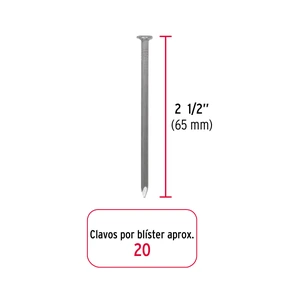 Blíster con 20 clavos estándar 2-1/2