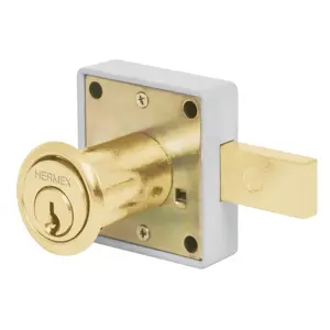 43567 / CM-25L Cerradura para mueble, modelo 25, latón, Hermex