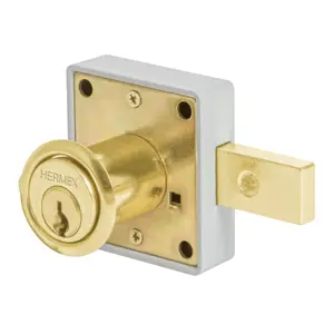 43568 / CM-26L Cerradura para mueble, modelo 26, latón, Hermex