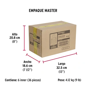 Candado laminado, 30mm, gancho corto, blister, Hermex Basic