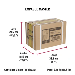 Candado laminado, 40mm, gancho corto, blister, Hermex Basic